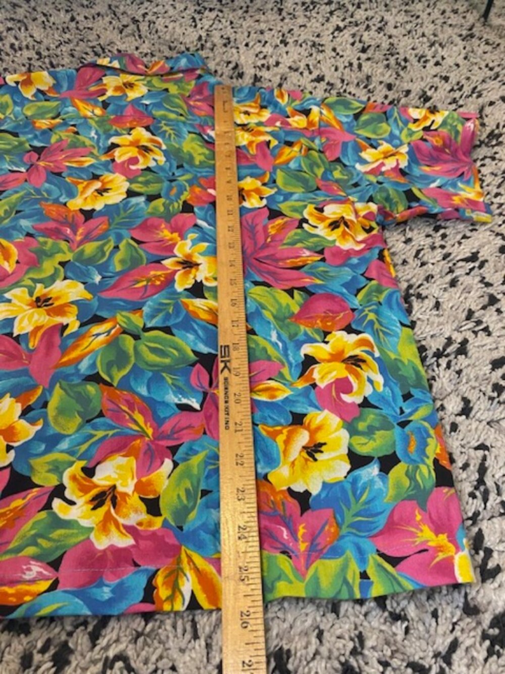 VTG 80's retro shorts and Shirt Set Floral loud colours. Marsh Mallow Med baggy - Picture 7 of 16